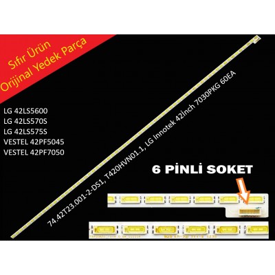 VESTEL 42PF5045, VESTEL 42PF7050, 74.42T23.001-2-DS1, 6 Pinli, Led bar VESTEL 42PF5045, VESTEL 42PF7050, 74.42T23.001-2-DS1, 6 Pinli, Led bar
