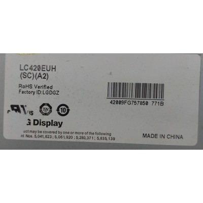 LC420EUH-SCA2, TV PANEL, Pnel Kodu: LC420EUH (SC)(A2)