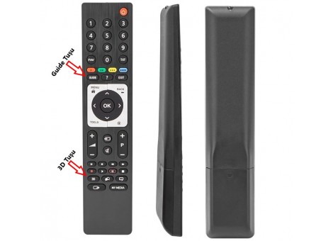 Arçelik, Beko, Grundig Uyumlu Guide Tuşlu 3D Metalik Göbekli LED/LCD TV Kumandası Arçelik, Beko, Grundig Uyumlu Guide Tuşlu 3D Metalik Göbekli LED/LCD TV Kumandası