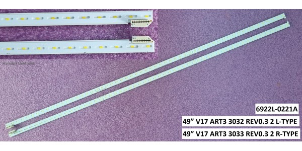 LG 49SJ800V-ZB - 49UJ750V - 49SK7900PLA TV LED Bar - 6922L-0221A