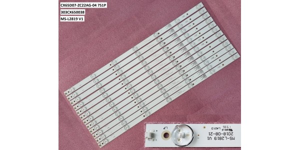 PROFİLO 65PA500T - 65PA505T - 65PA505E - AXEN AX65LEDE88/0227 - SUNNY SN065LDUCV6488H-Y-2H - SKYTECH ST-6550US - SANYO LE165S1UHD Led bar, CX65D07-ZC22AG-04 7S1P