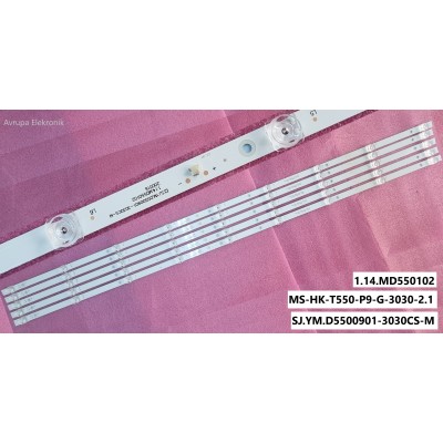 TELENOVA 55S8001 - 55NSK9001 - 55S1101 LED Bar - 5 Parça Takım