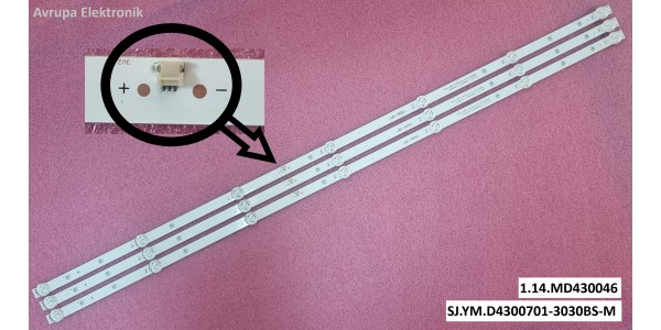 TELENOVA 43S8001 - RONAX RNXS43 TV LED Bar - 3 Parça Set